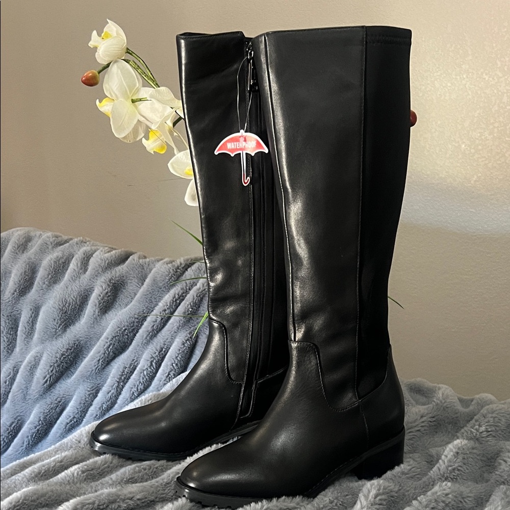 Blondo Knee High Black Leather Boots NWT retail $220